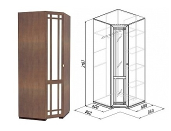 Sherlock10 Шкаф угловой Фасад зеркало