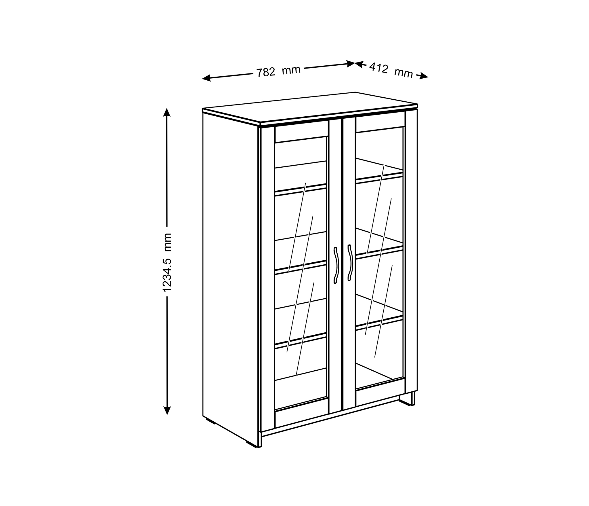 

СИРИУС тумба 2 двери со стеклом 78х123 RU