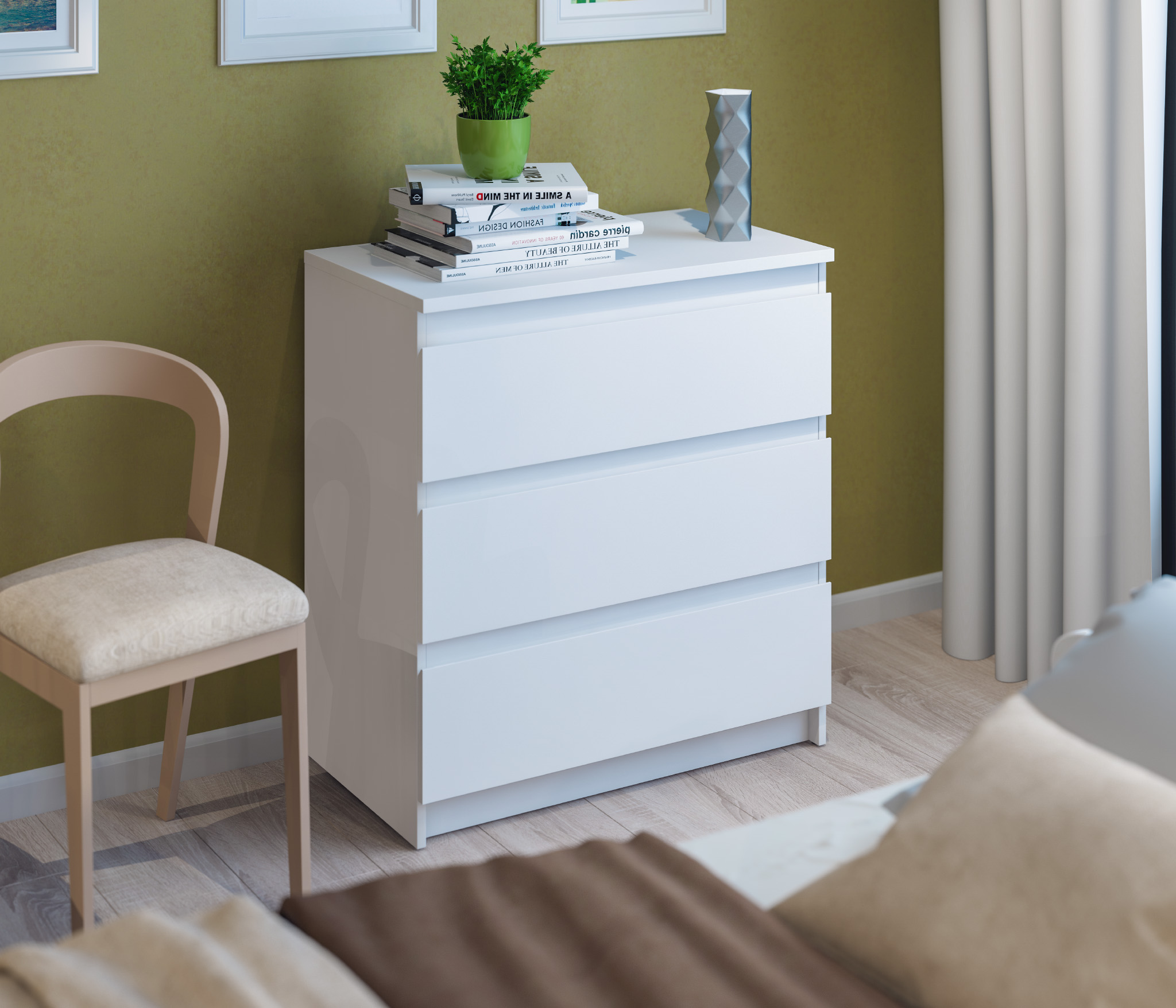 фото Кито сб-2347/1 комод белый столплит