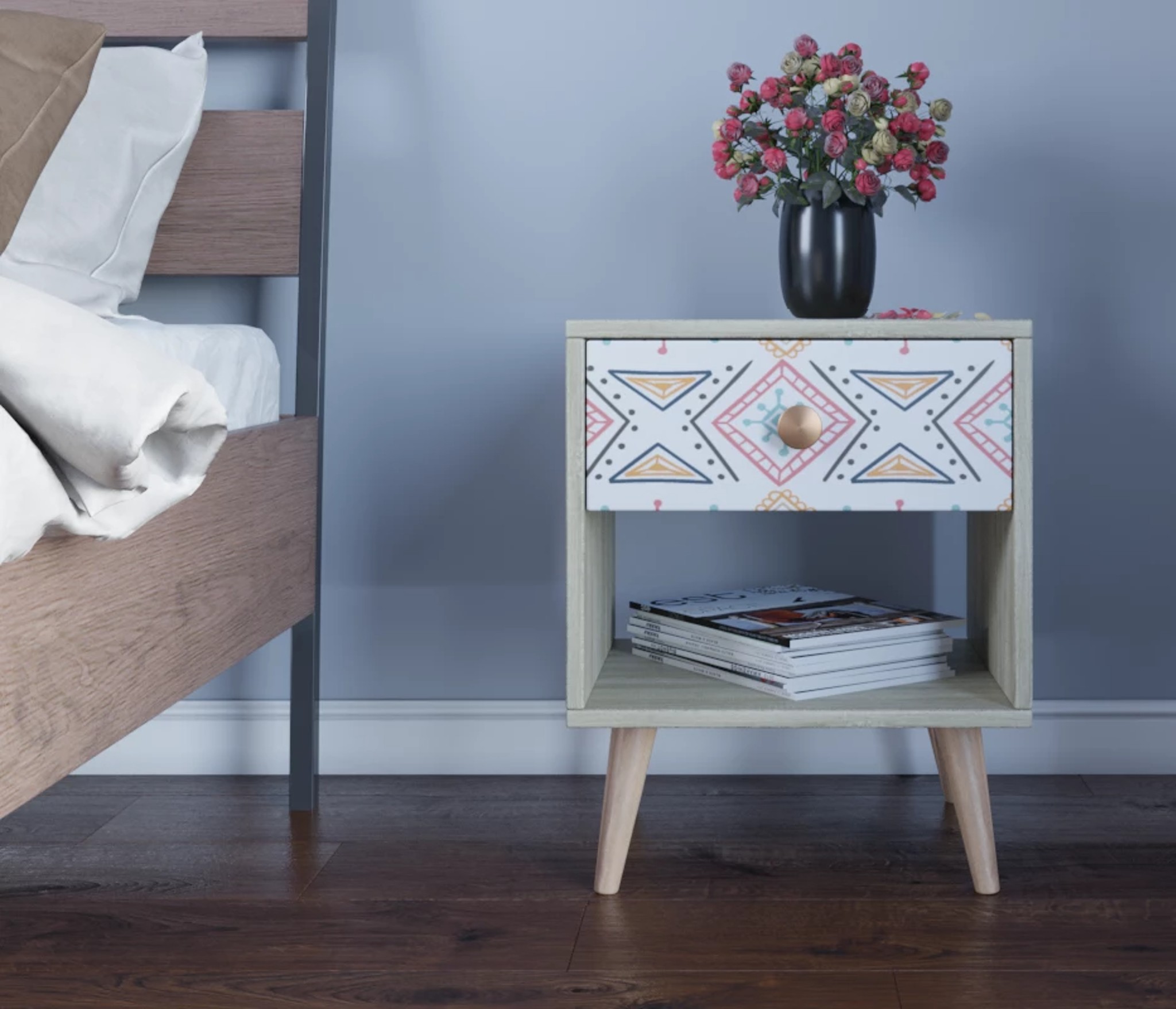 прикроватная тумбочка в скандинавском стиле