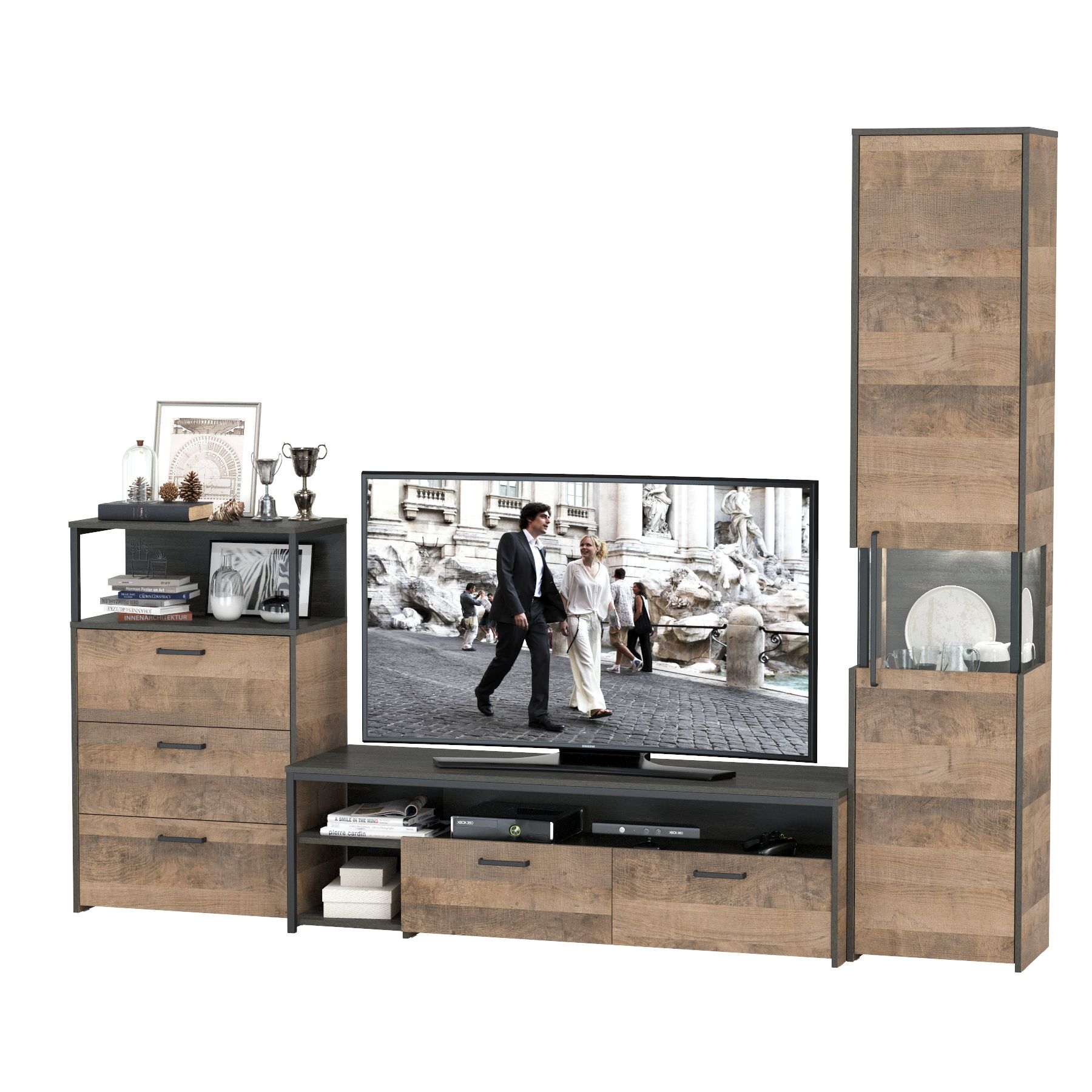 Купить Стенка для гостиной с подсветкой Трувор № 24 1b2d0475 со скидкой и  кэшбэком в интернет-магазине bossicom.ru