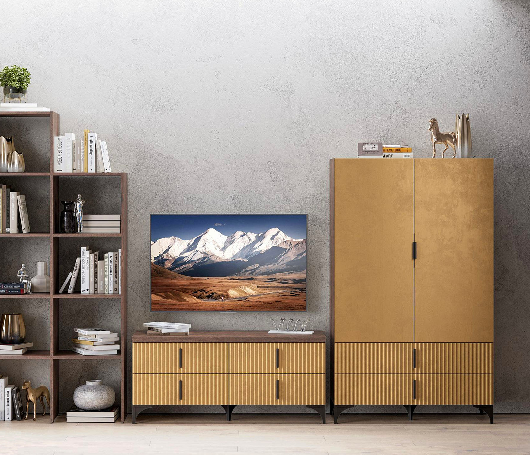 

Шкаф Шер ШК-3324, дуб апрель темный, лофт голден пэлес