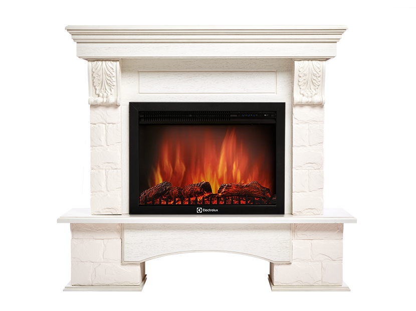 

Камин Electrolux Sphere Plus EFP/P-2720RLS с порталом Forte 25S камень белый, шпон белёный дуб