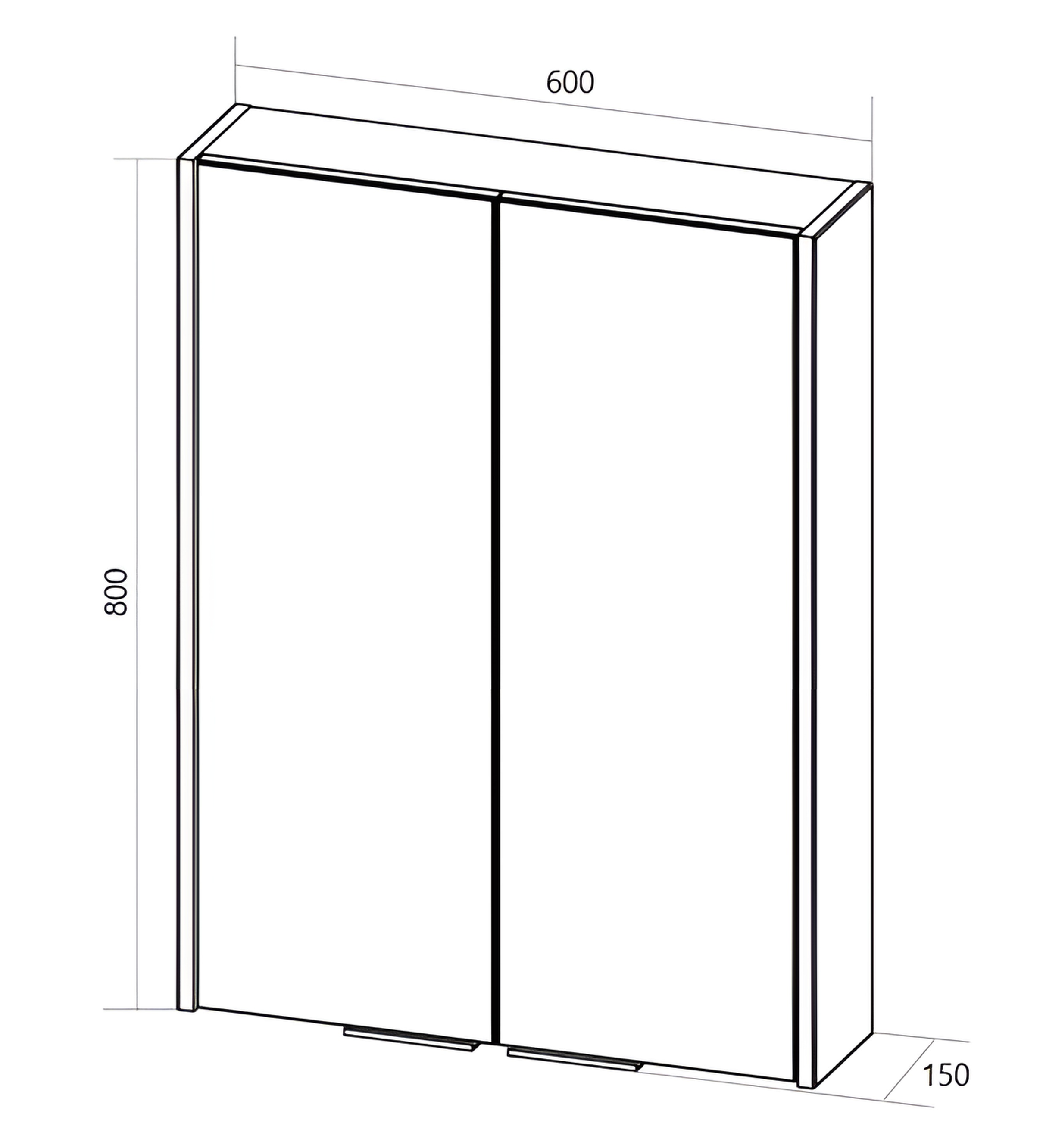 двустворчатый зеркальный шкаф для ванной