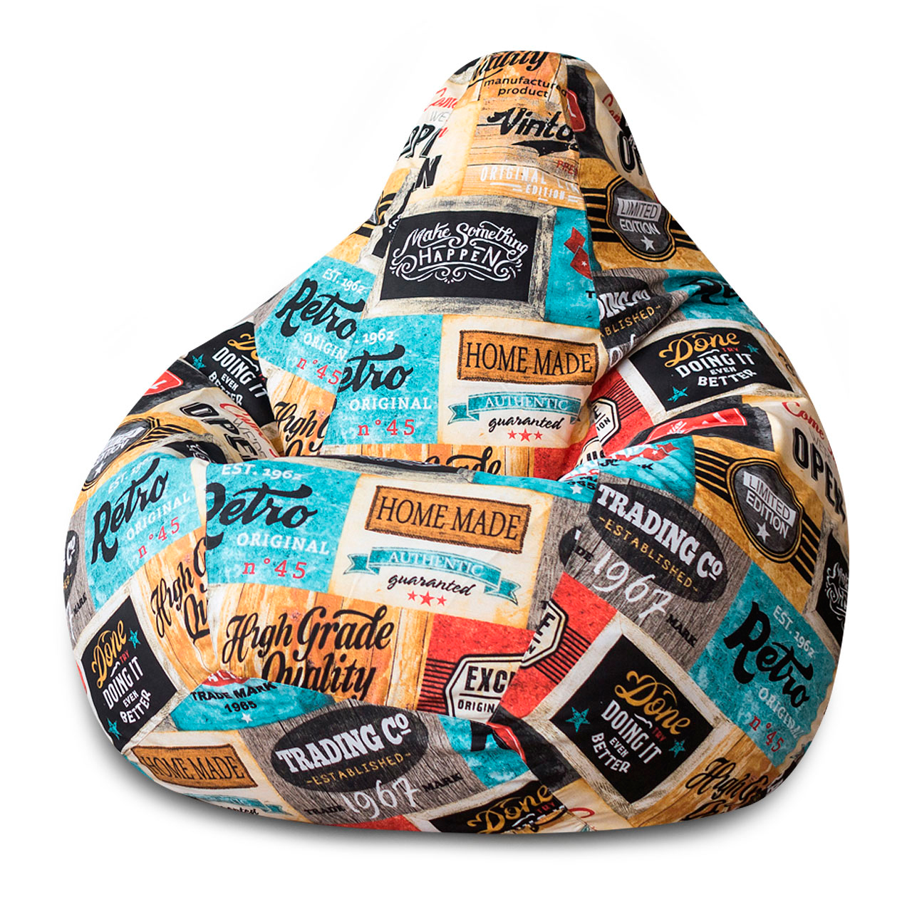 

Кресло Мешок Груша,Жаккард, Лейбл XL 125х85