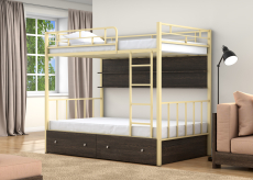 Для подростков, Двухъярусная кровать Валенсия 120 ящики полка венге