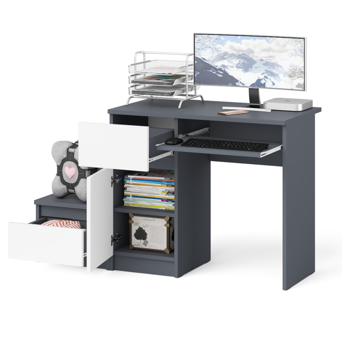 Прямые компьютерные столы, Стол компьютерный Мори МС-1 левый с тумбой