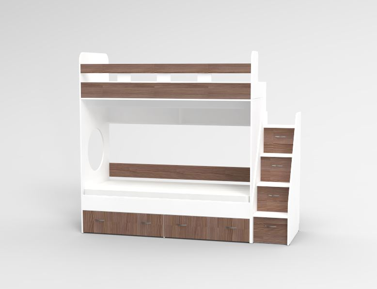 Для подростка, Трехъярусная кровать Юниор,  Белый