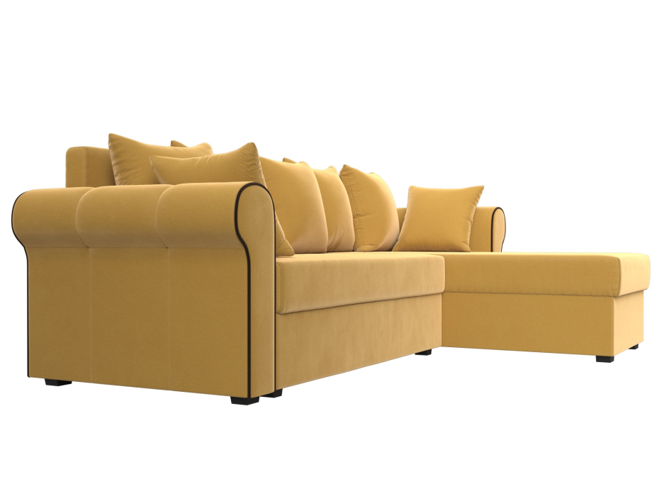 Диваны угловые в гостиную, Угловой диван-кровать Рейн, еврокнижка, микровельвет, правый