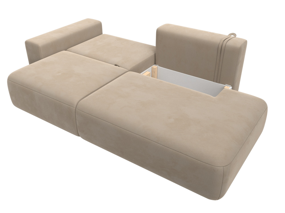 Диваны еврокнижки, Диван прямой Лига-036 Модерн подлокотник слева, велюр