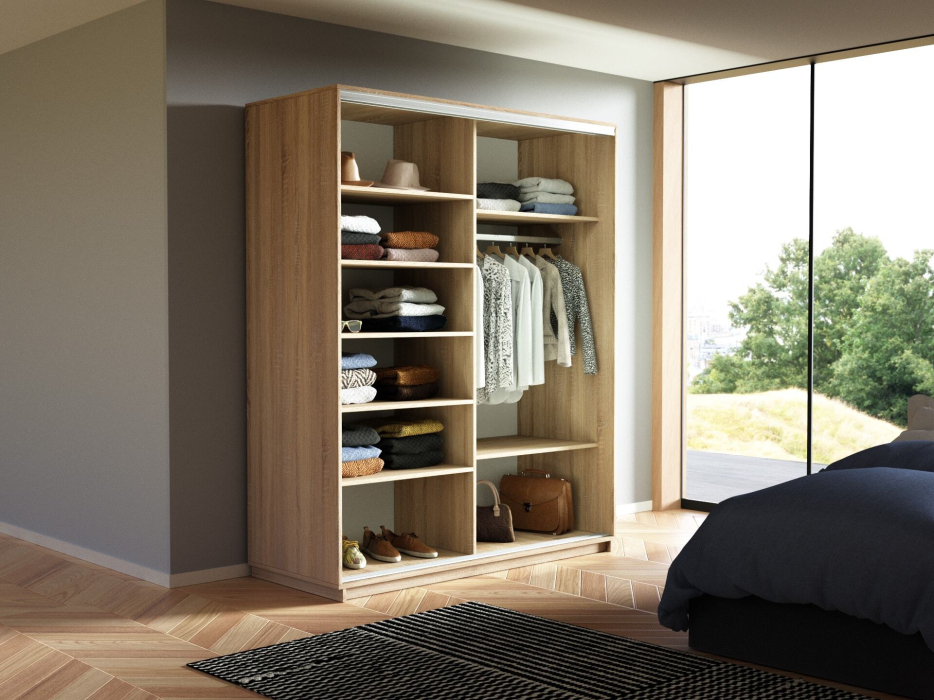 Шкафы-купе 2-х дверные, Шкаф-купе Экспресс 2-х дверный Фотопечать Квадрат Стекла 160х60х240