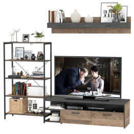 Тумба под ТВ с полкой и открытым стеллажом Трувор