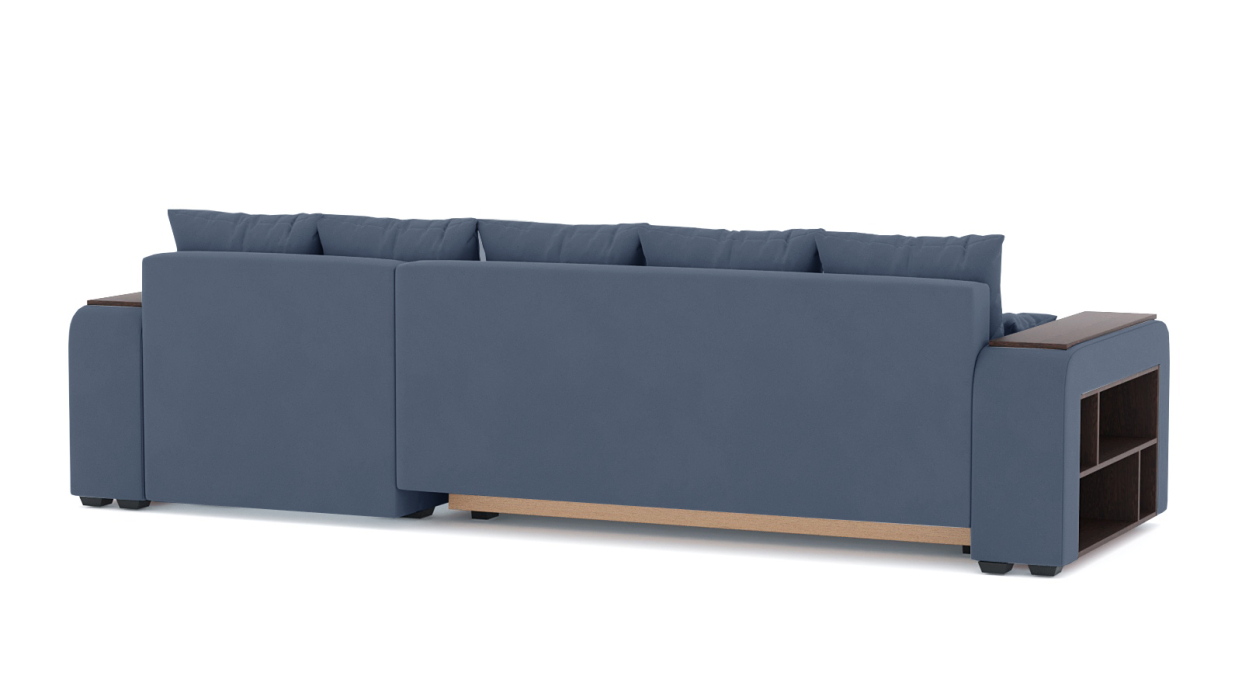 Диваны угловые в гостиную, Диван-кровать угловой Дубай еврокнижка, велюр