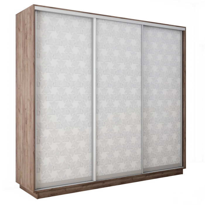 Шкафы-купе 3-х дверные, Шкаф-купе Экспресс 3-х дверный Фотопечать Калейдоскоп Стекла 180х60х240