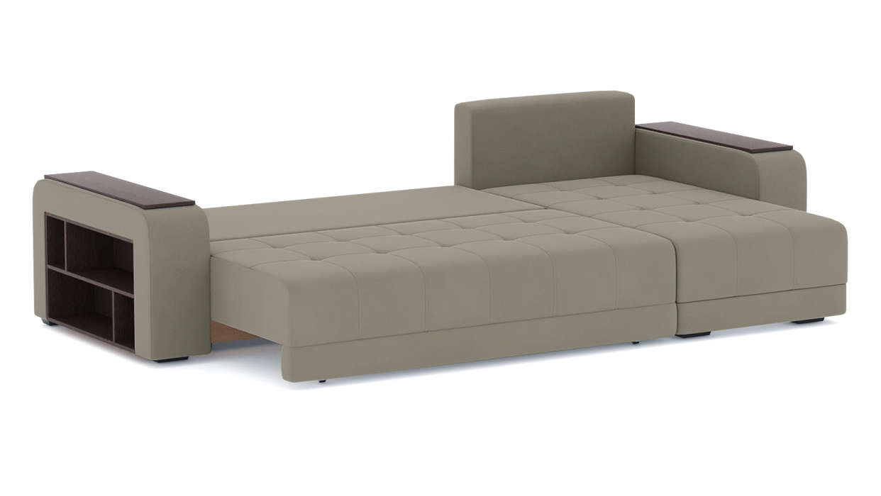 Диваны угловые в гостиную, Диван-кровать угловой Дубай еврокнижка, велюр