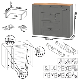 Стенка в прихожую Остин № 58