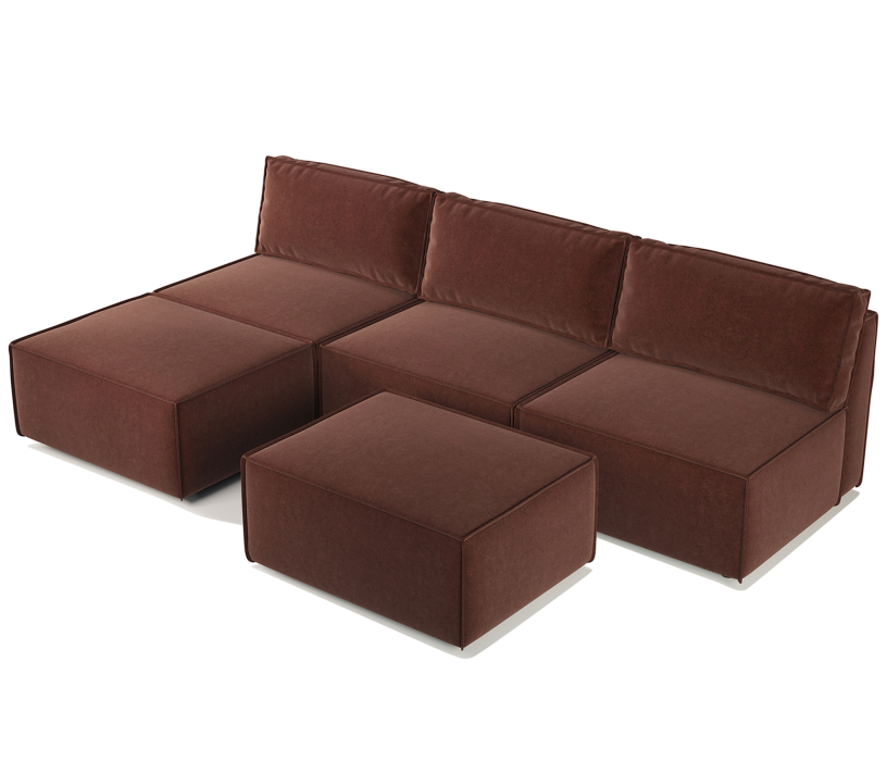 Диваны угловые в гостиную, Угловой диван модульный Гамма 285х170х70 см, левый