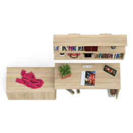 Письменный стол Мори МСП1200 с полкой и тумбой две дверки