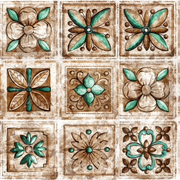 Интерьерная панель из стекла 500*600*6 мм MGF56_старинная_плитка