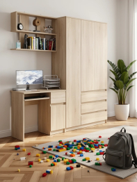 Шкаф-комод Мори МШ1200.1 со столом Мори МС-1 правый и полкой Мори 900