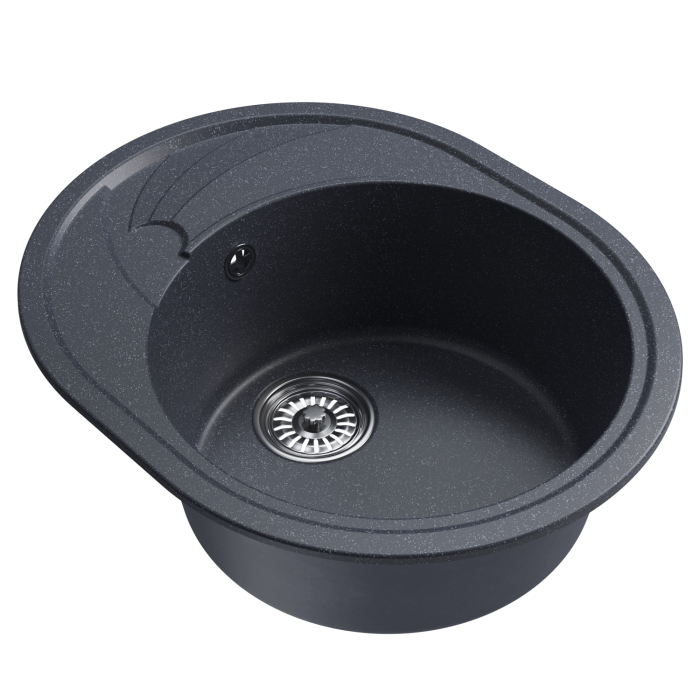 Кухонные мойки, Мойка ML-GM17 овальная с крылом, 580*470*180мм NEW*