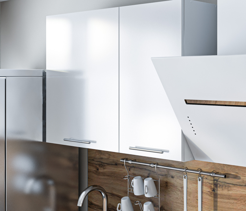 Кухонные гарнитуры, Кухонный гарнитур Регина Белый/Анна МДФ Белый глянец 1 м