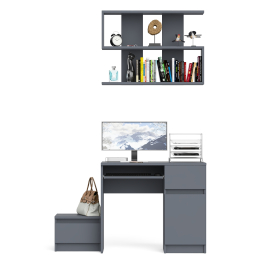 Стол компьютерный МС-1 правый с тумбой 400 и полкой Мори