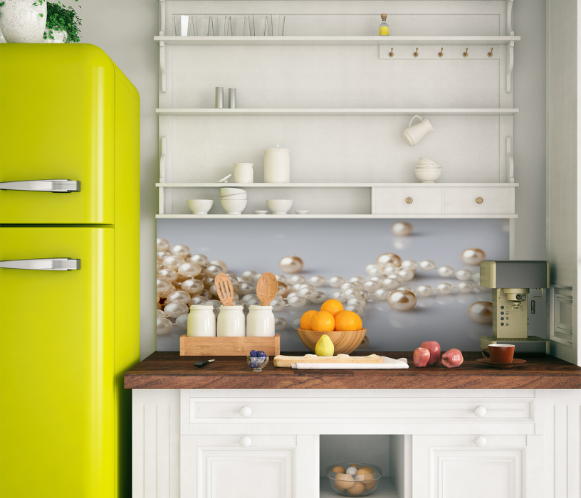 Стеновые панели, Интерьерная панель из стекла 1000*600*6 мм MGF16_бисер