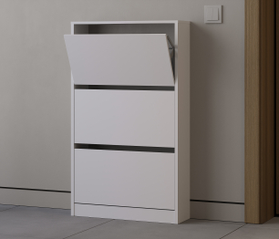 Прихожая Тренд с антресолью и рейками Белый/Белла Кашемир серый