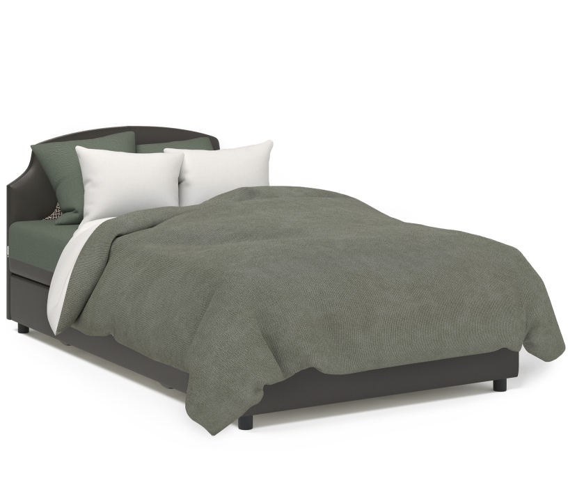 Мягкая кровать, Кровать тахта Шарм 90 с подъемным механизмом, рогожка / экокожа