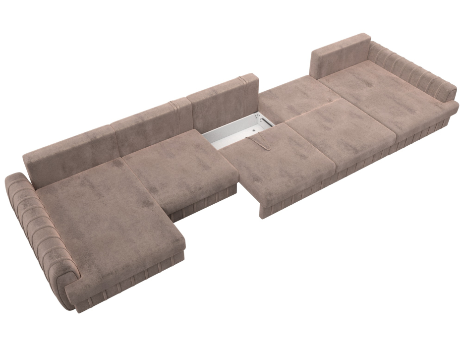 Диваны угловые в гостиную, Диван П-образный Лига-057 НПБ МегаЛонг, велюр TOWER