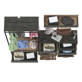 Прихожая Трувор № 222 с обувницами и вешалкой-полкой