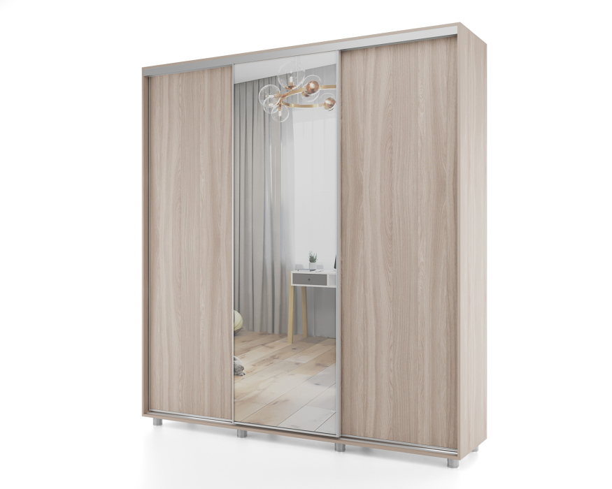 Шкафы-купе 3-х дверные, Шкаф-купе PRIME, 177х60 с зеркалом