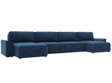 Диваны прямые со спальным местом, Диван п-образный Лига-048 НПБ лонг, велюр BRUT