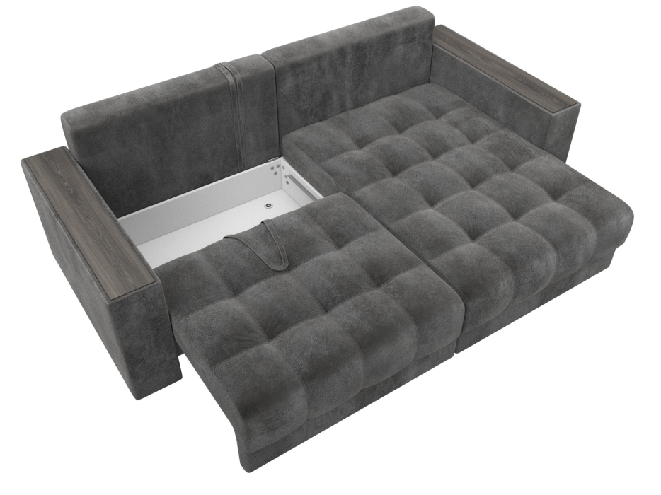 Диваны угловые в гостиную, Диван угловой с декором Лига-049 НПБ, велюр TOWER