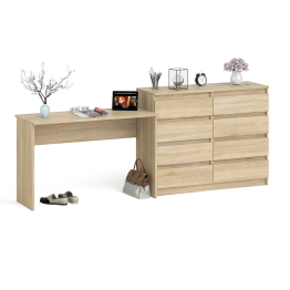 Комод Мори МК1200 на 8-мь выдвижных ящиков и Мори стол письменный 1200