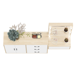 Стол косметический навесной с подсветкой и тумба-комод 123-1204.