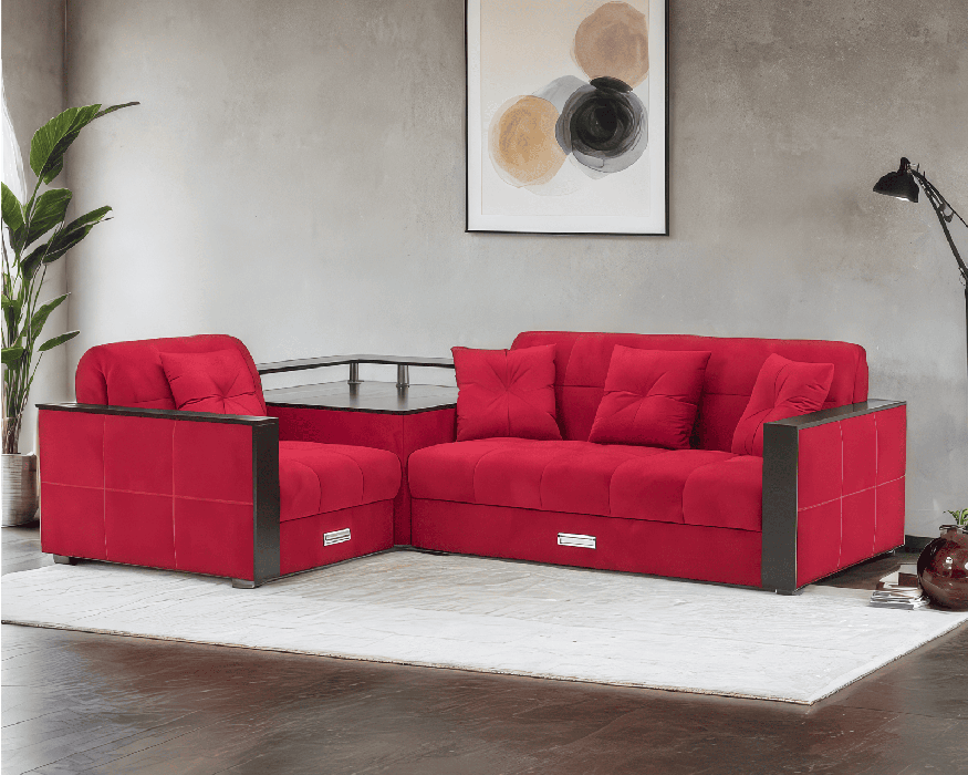 Диваны угловые в гостиную, Диван угловой Прага НПБ Микровелюр