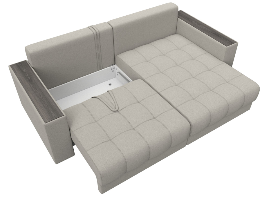 Дизайнерские диваны для гостиной, Диван угловой с декором Лига-049 НПБ, рогожка Амур