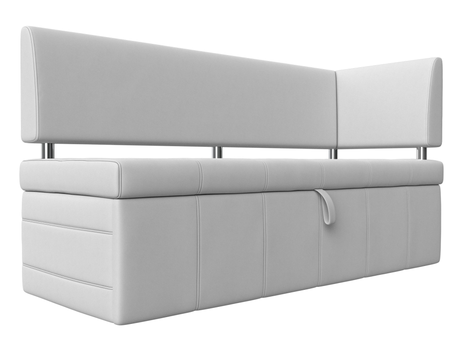 Диваны угловые кухонные, Кухонный прямой диван Стоун с углом правый, экокожа