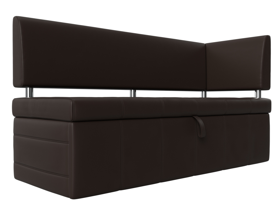 Диваны угловые кухонные, Кухонный прямой диван Стоун с углом правый, экокожа