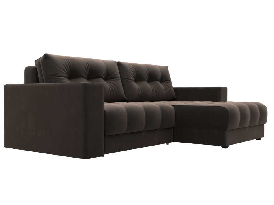 Дизайнерские диваны для гостиной, Диван угловой с декором Лига-049 НПБ, велюр SEVEN