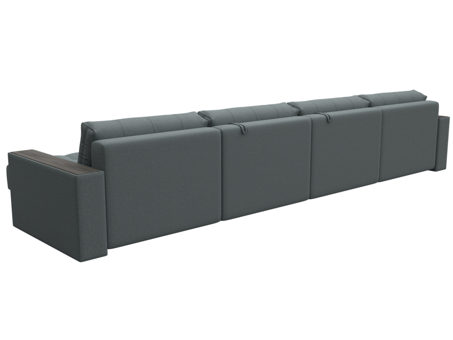 Дизайнерские диваны для гостиной, Диван П-образный с декором Лига-049 НПБ Лонг, рогожка Амур