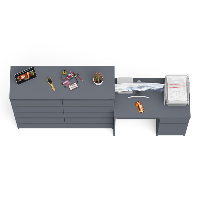 Компьютерные столы, Комод большой МК1200 10-ть ящиков Мори и стол компьютерный МС-1 правый