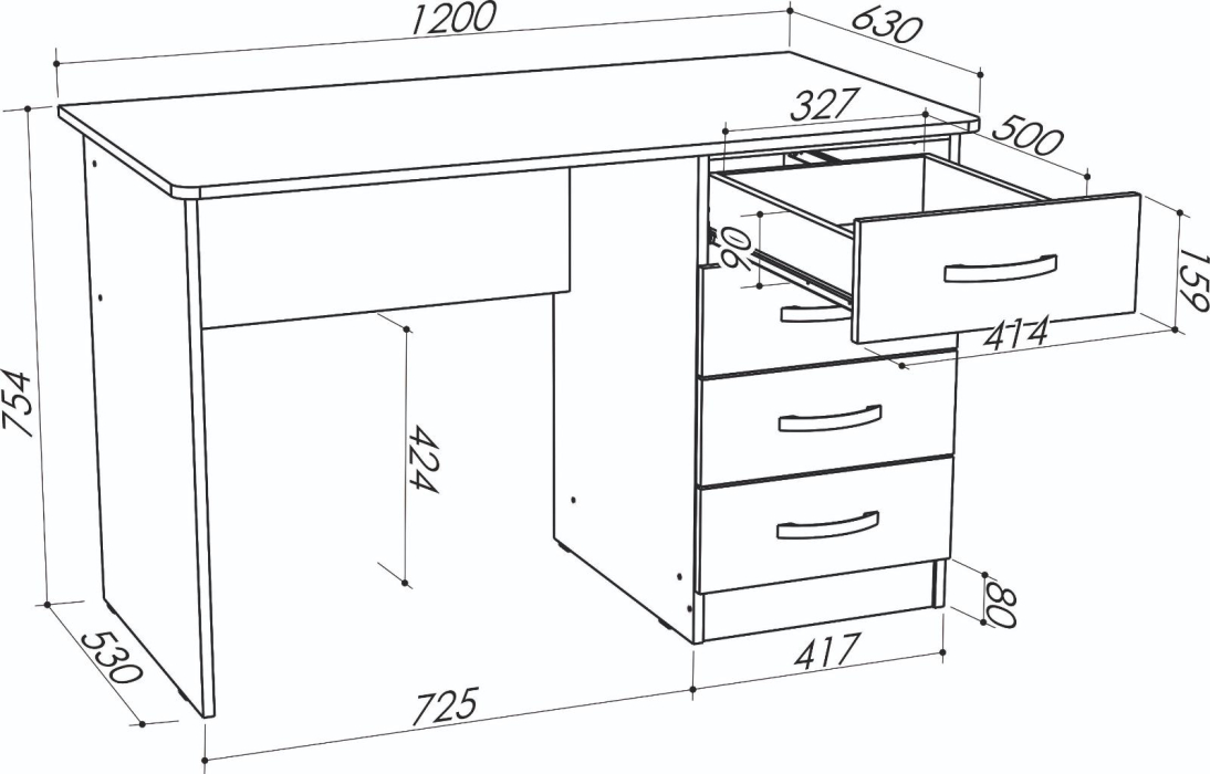 Прямые, Стол письменный Джаз СП4