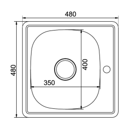 Мойка врез 48х48 (0,6), с сифоном