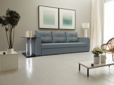 Диваны еврокнижки, Диван прямой Атланта со столом слева, рогожка Амур