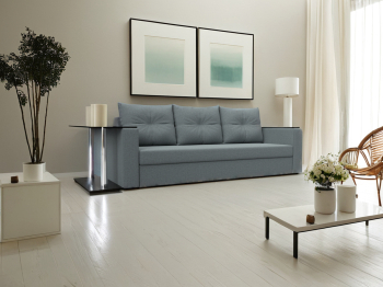 Диван прямой Атланта со столом слева, рогожка Амур