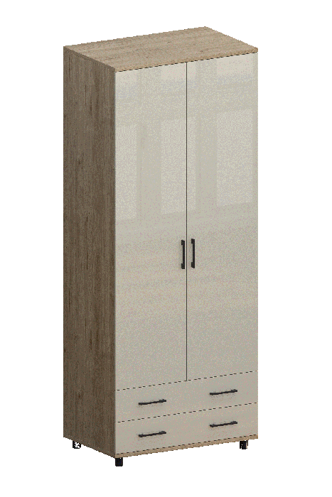 Шкафы двухстворчатые, Модульная система Грейс Шкаф ШК-5005  Гикори Джексон Светлый