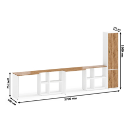 Два письменных стола и пенал для одежды Лидер-8